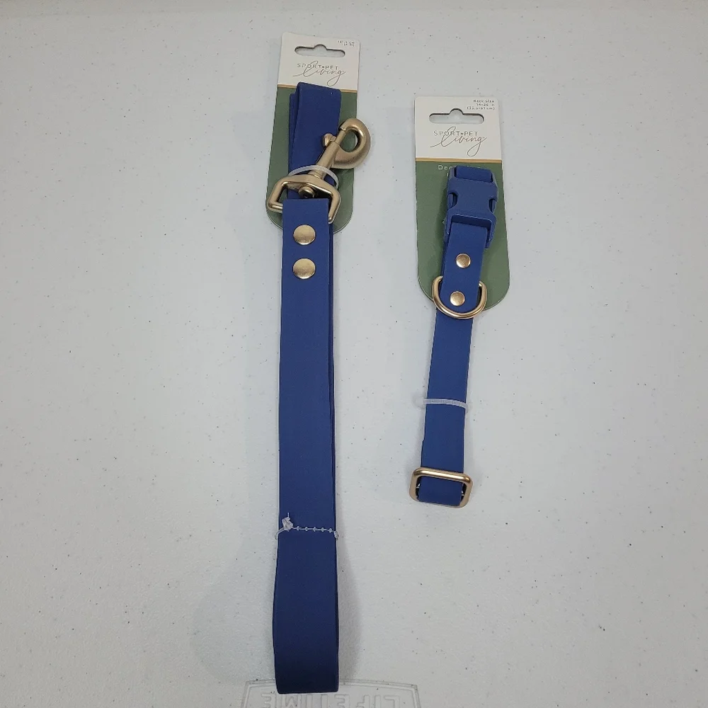 Blue Dog Leash and Collar Set